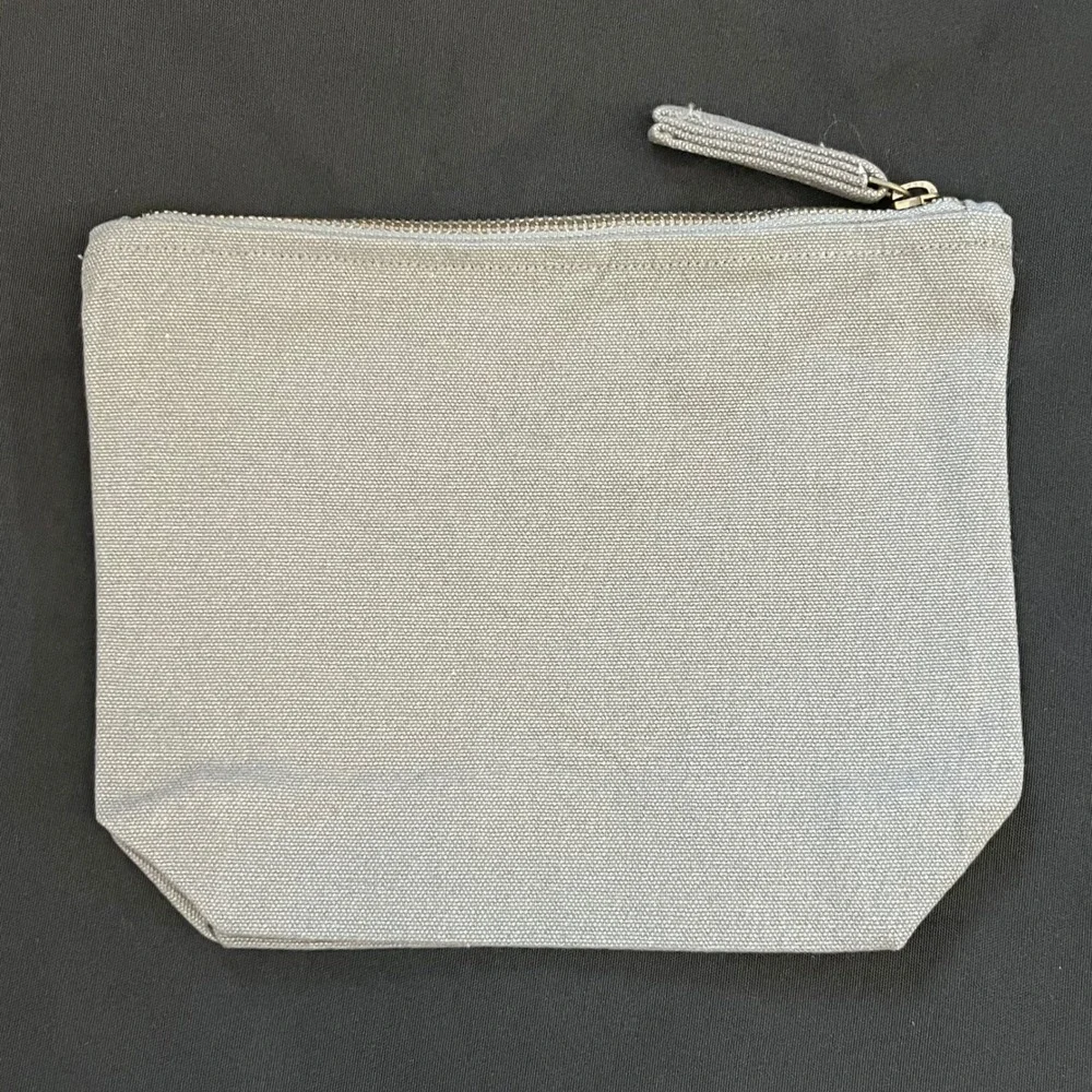 Pact Cosmetic Bag 100% Organic Cotton‎ Gray Zipper Pouch Organizer